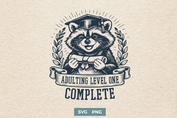 Adulting Level One Complete Funny SVG Review: A Cute Raccoon for Graduation Gear