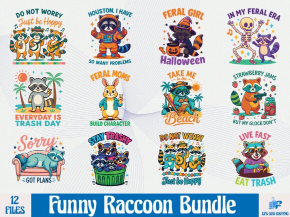 Funny Raccoon T Shirt Design Bundle Review