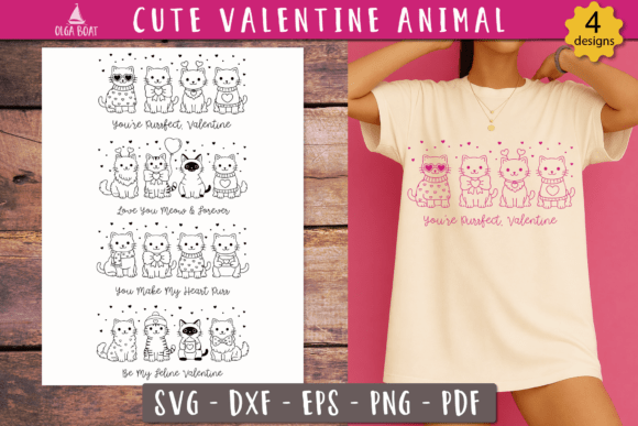 Funny Valentine Cat SVG Cute Animal Review