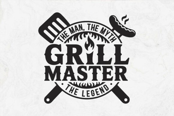 Grill Master SVG: A Funny BBQ Dad Shirt Design for Real Embroidery Projects