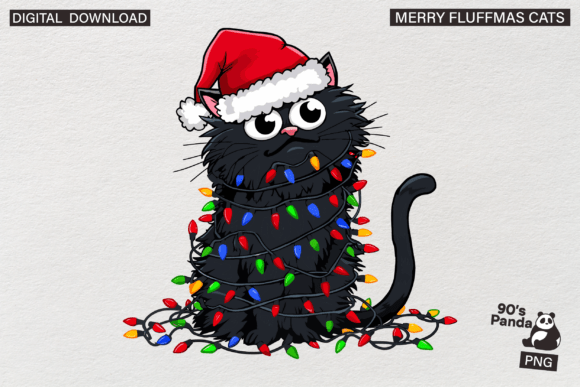 Merry Fluffmas Cats Christmas PNG Design Review
