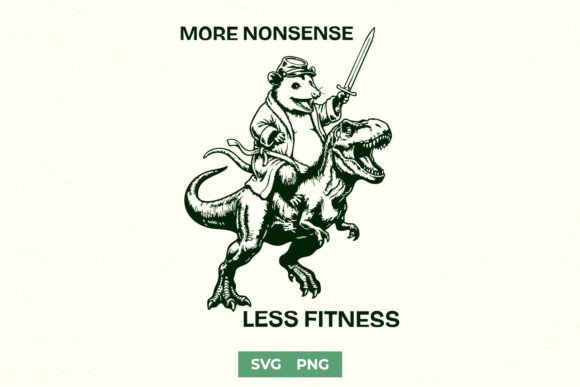 More Nonsense Less Fitness: A Bold, Humorous Design for Lighthearted Embroidery Projects