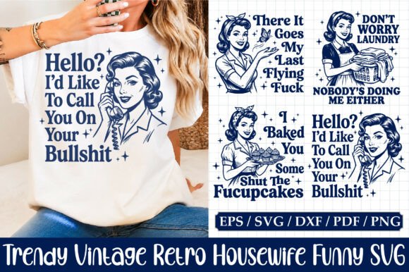 Trendy Vintage Retro Housewife Funny SVG Review
